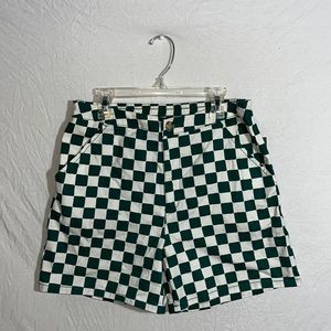 Target shorts, green and white checkered
